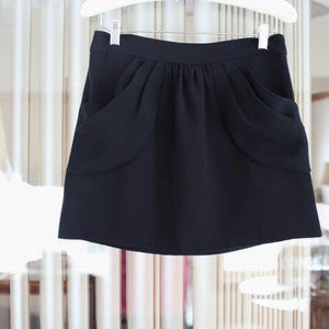 J. Crew Classic Pleated Black Mini Skirt